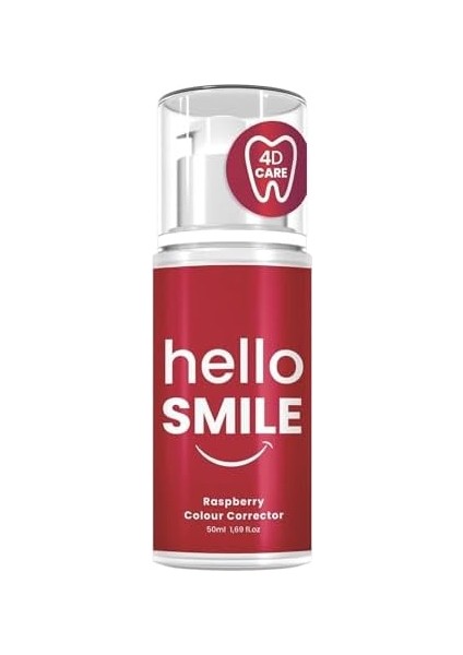 Hello Smile Anında Beyazlatıcı Diş Jeli, Ahududu Aromalı, Leke Karşıtı & Plak Önleyici, Ferahlatıcı Günlük Ağız Bakımı, 50 ml