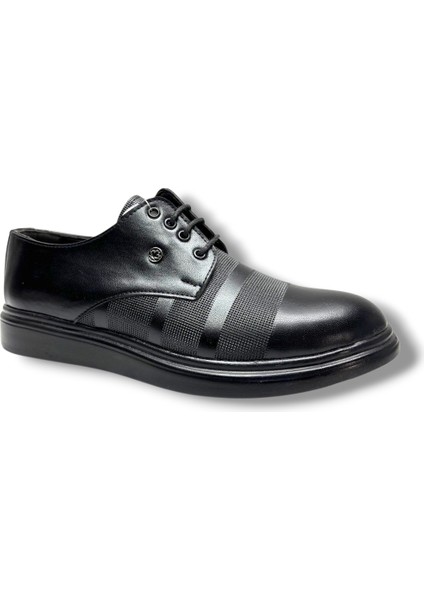 3425-26 Cilt Deri Şerit Baskı Anatomik Erkek Ayakkabı