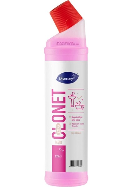 Diversey Taskı Clonet Extra Kireç Çözücü ve Banyo Temizleyicisi 750ML