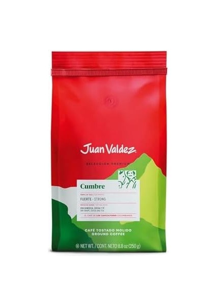 Juan Valdez Cumbre Tamamı Peaberry Koyu Kavrulmuş Öğütülmüş Kahve, 250G modelleri