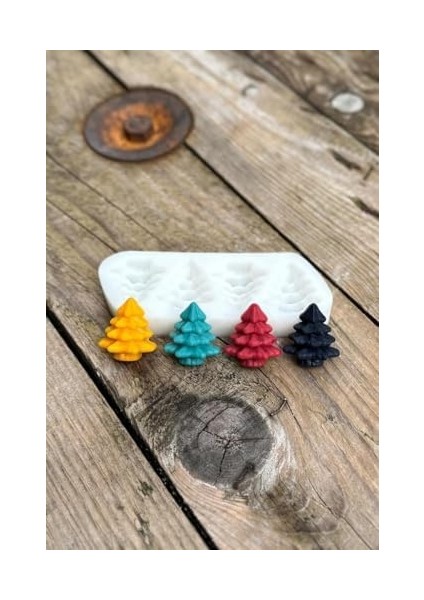 Concept 3D Çam Ağacı Mini Dörtlü Mum Kalıbı (Silikon) fiyatları