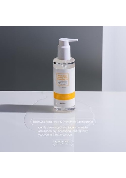 Bibimcos Siyah Nokta ve Derin Gözenek Temizleme Yağı, Makyajı, Kirleri ve Fazla Yağı Etkili Şekilde Temizler, Nemlendirici, Tüm Cilt Tipleri Için, 200ML fiyatları