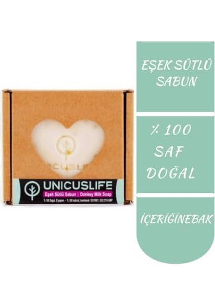 Unicuslife% 100 Saf Doğal Eşek Sütlü Sabun, Katkısız, Soğuk Işlem, El Yapımı (Içeriğinebak) 100 gr modelleri