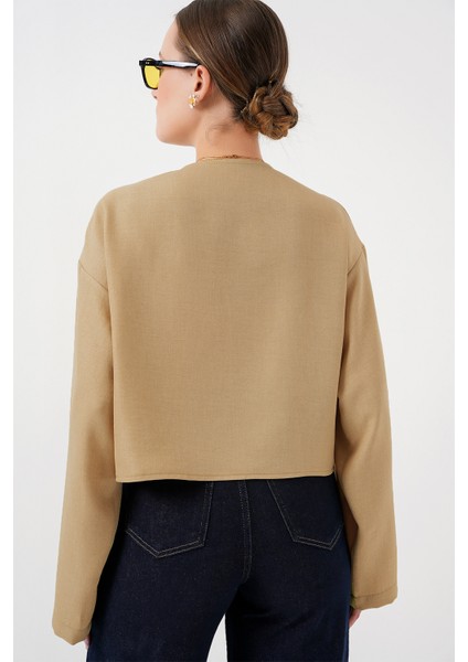 Önü Bağlamalı Keten Kimono 960 - Bisküvi modelleri