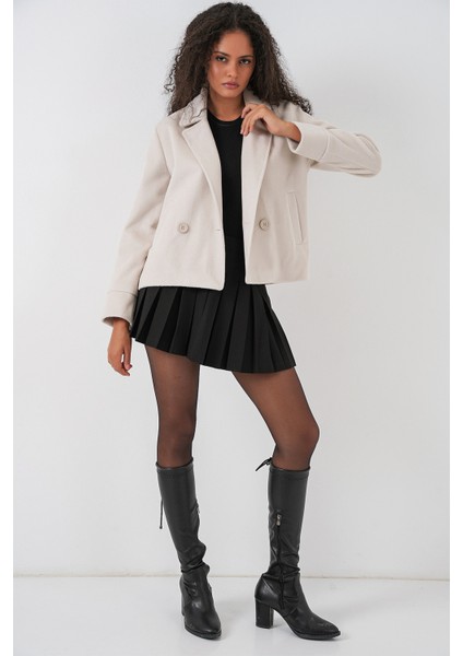 Kadın Kaşe Ceket 0725 - Ekru fiyatları