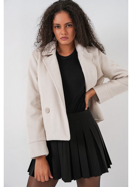 Kadın Kaşe Ceket 0725 - Ekru modelleri