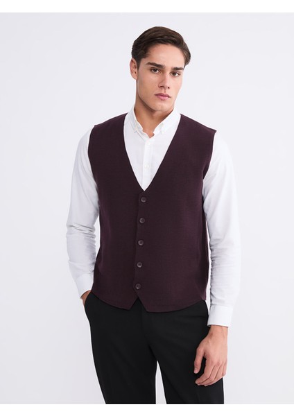 Yeni Sezon Standart Kalıp V Yaka Erkek Triko Yelek