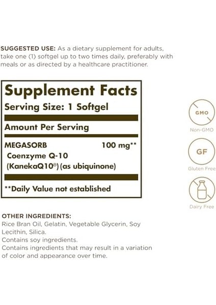 Solgar Coenzyme Q-10 100 Mg 30 Kapsül modelleri