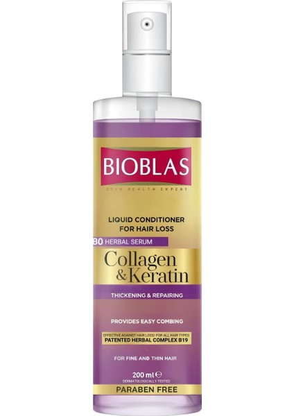 Bioblas Sıvı Saç Kremi Kolajen + Keratin 200ML