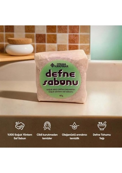 Otama Kırkpınar Doğal Vegan Defne Sabunu, Pure 65 gr