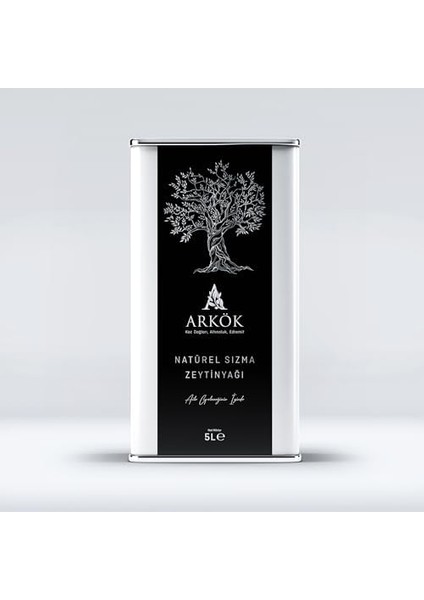 Arkök Natürel Sızma Zeytinyağı 5 Lt - Kuzey Ege - Soğuk Sıkım