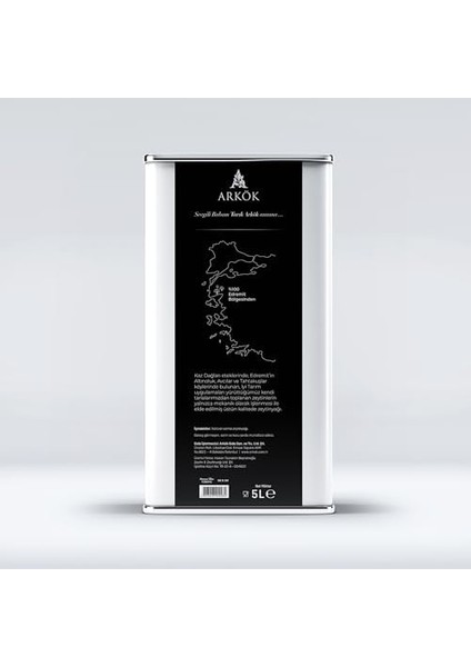 Arkök Natürel Sızma Zeytinyağı 5 Lt - Kuzey Ege - Soğuk Sıkım modelleri