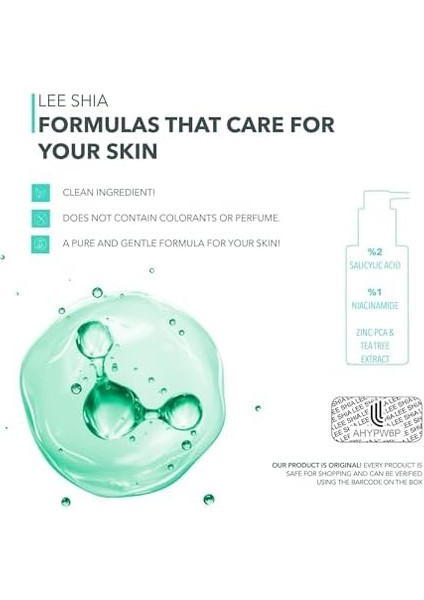 Lee Shia Sebum Shield - Yüz Temizleme Jeli - Yağlı ve Karma Ciltler Için 200 ml modelleri