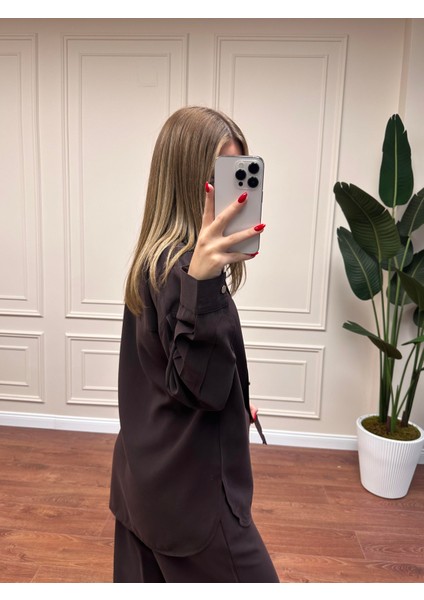 Gömlek Pantolon Modal Takım - Kahve fırsatları