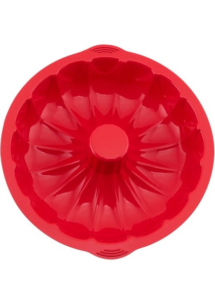 Silikon Kek Kalıbı, Yuvarlak Şekilli, 26 cm (Kırmızı)