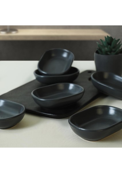 Mat Koyu Gri Noyan Çerezlik 11 cm 6 Adet 627