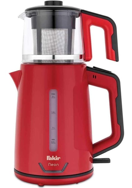 Neon Çay Makinesi Kırmızı Siyah