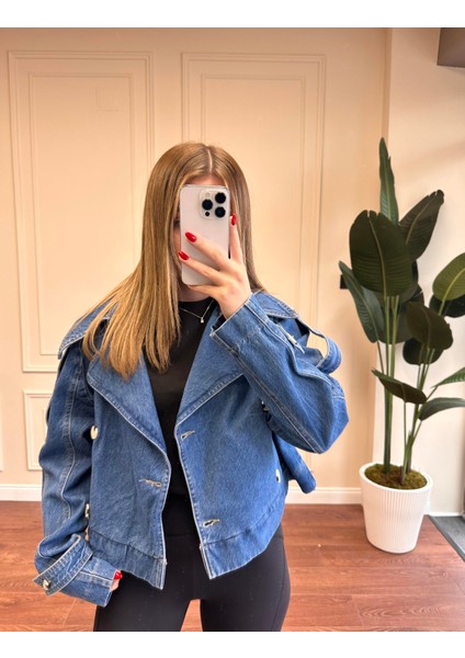 Kruvaze Kot Ceket - Mavi fiyatları