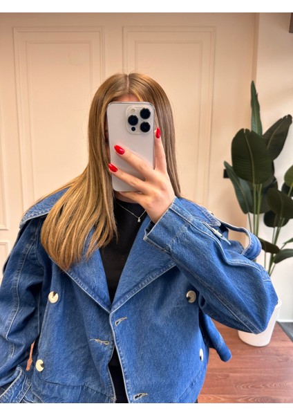 Kruvaze Kot Ceket - Mavi modelleri