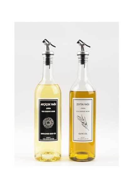 2'li 750 ml Akıtmaz Şeffaf Zeytinyağı Sıvıyağ Şişesi Cam Yağdanlık Akıtıcılı Yağlık 750ML fiyatları