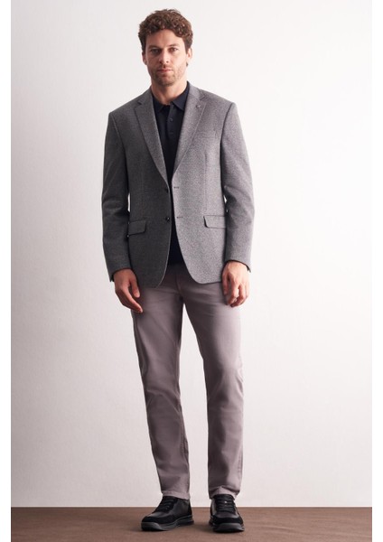 Siyah Mono Yaka Kendinden Desenli Pamuklu 4 Drop Comfort Fit Classic Ceket 1002255158 fiyatları