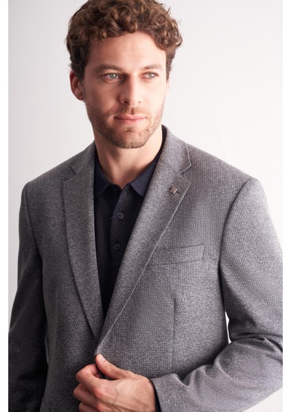 Siyah Mono Yaka Kendinden Desenli Pamuklu 4 Drop Comfort Fit Classic Ceket 1002255158 fırsatları