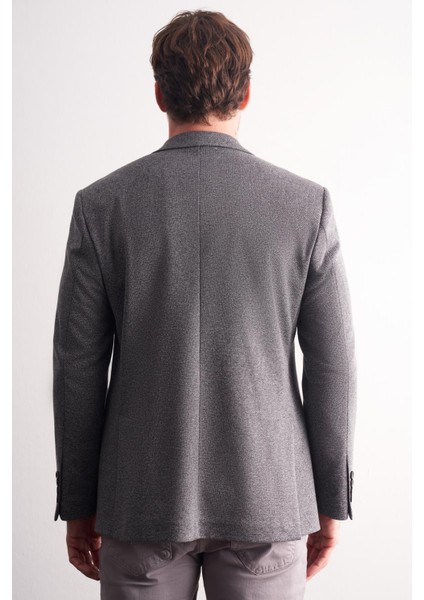 Siyah Mono Yaka Kendinden Desenli Pamuklu 4 Drop Comfort Fit Classic Ceket 1002255158 indirimleri