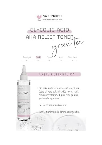 SKIN401%5 Glikolik Asit Aydınlatıcı Etkili & Leke Karşıtı Tonik 200ML