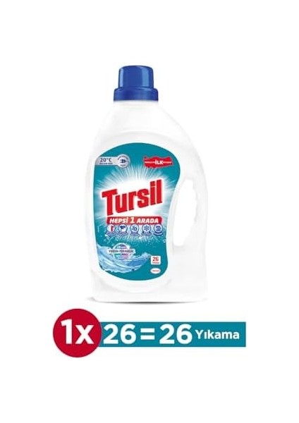 Tursil Yoğun Ferahlık Sıvı Çamaşır Deterjanı 26 Yıkama 1690 ml