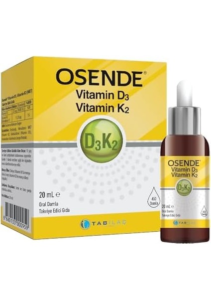 Osende D3K2 Damla 20 ml modelleri