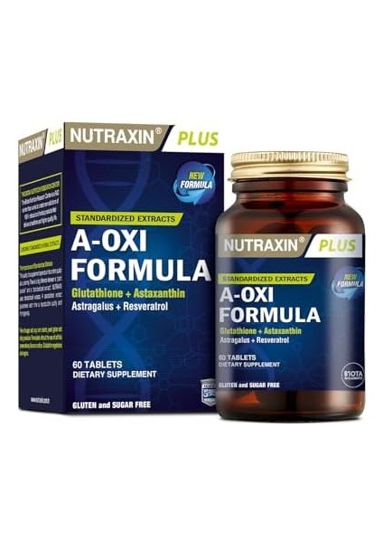 Nutraxin Plus A-Oxi Formula Glutathione + Astaxanthin 60 Tablet Takviye Edici Gıda modelleri