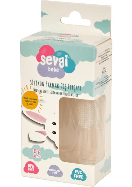 Sevgi Bebe Silikon Parmak Bebek Diş Fırçası ve Hijyenik Saklama Kutusu modelleri