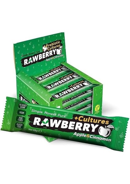 Rawberry Probiyotik Elma Tarçın Ilave Şekersiz Vegan Glutensiz Kuruyemiş Bar (Kutuda 15 Adet) modelleri