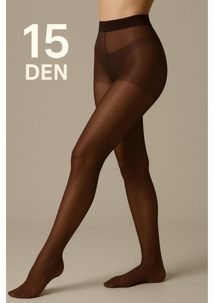 Kadın Kestane Rengi Ince Fit 15 Den Parlak Burunlu Külotlu Çorap modelleri