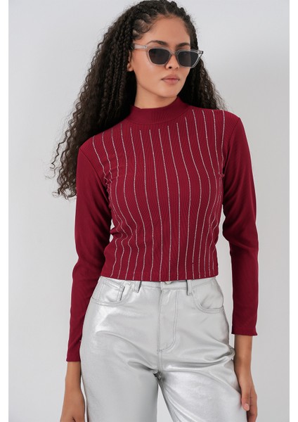 922 Taşlı Body - Bordo modelleri