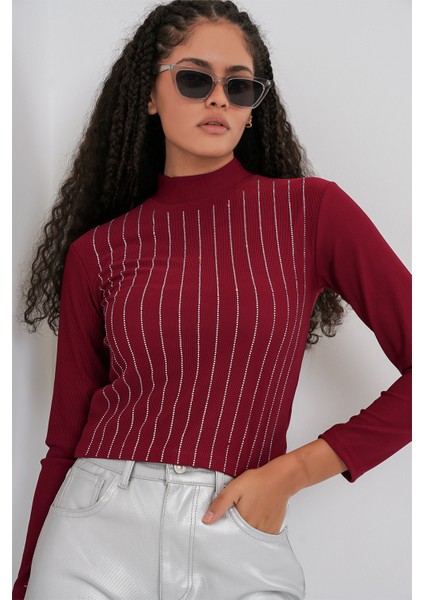 922 Taşlı Body - Bordo fırsatları