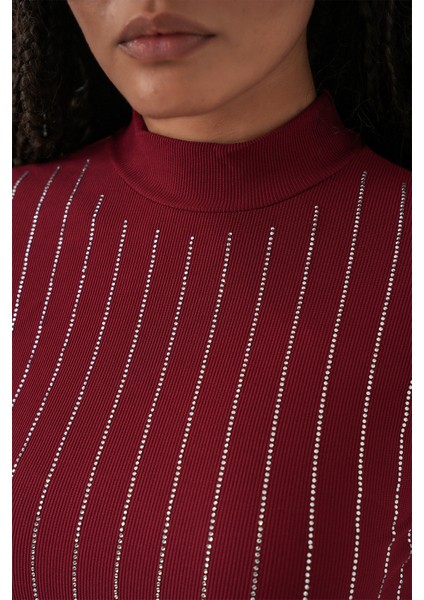 922 Taşlı Body - Bordo indirimleri