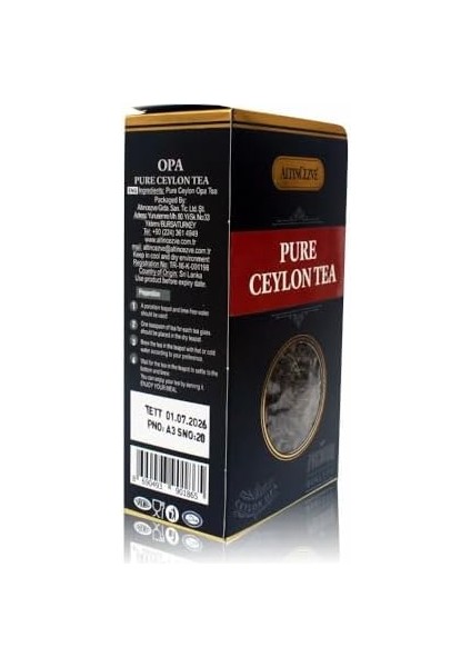 Altıncezve Siyah Seylan Yaprak Çay 120 gr fiyatları