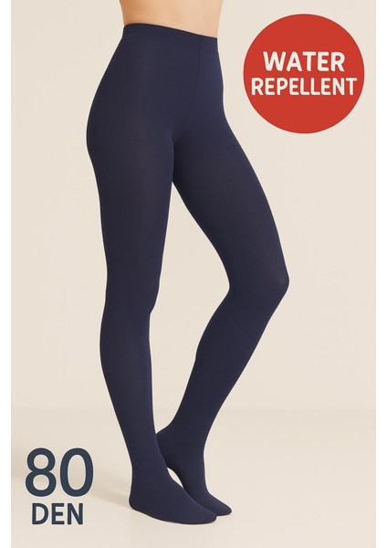 Kadın Lacivert 80 Den Opak Mat Kalın Külotlu Çorap - Water Repellent modelleri