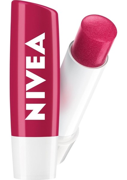 Nıvea Kiraz Dudak Bakım Kremi, 24 Saat Nem, Dudak Bakımı, Kiraz Kokusu, Hafif Kırmızı Işıltı (4,8gr)