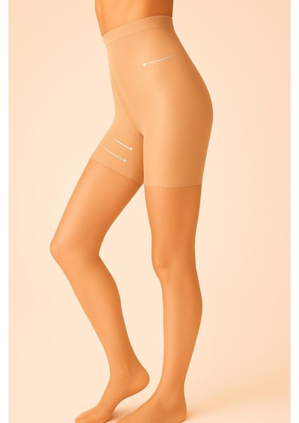 Karın & Basen Ten Rengi Korse Etkili Kadın Külotlu Çorap Orta Kalın 40 Den Mat Body Form
