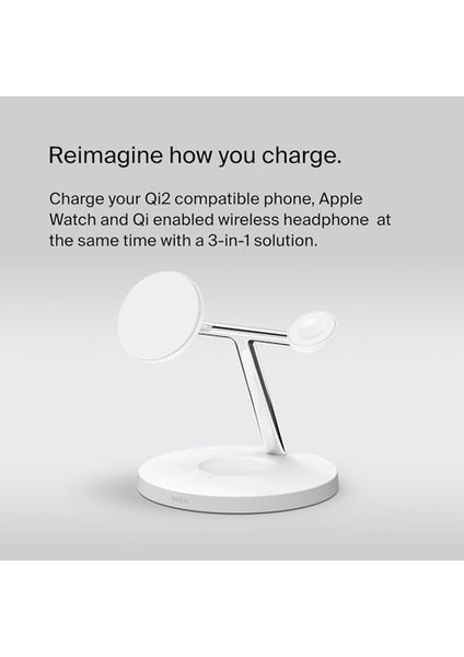 Boostcharge Pro 3-In-1 Charger With Qi2 For 17, 16, 15, 14, 13 And 12 + + Airpods (Magnetically Charges 12 To 17 Models Up To 15W) - modelleri