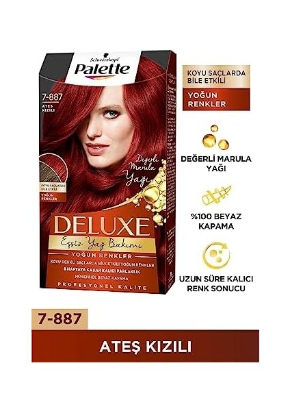 Deluxe Yoğun Renkler 7-887 Ateş Kızılı modelleri