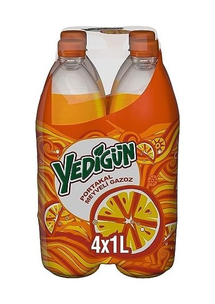 Yedigün Portakal Meyveli Gazoz Pet 4x1 L