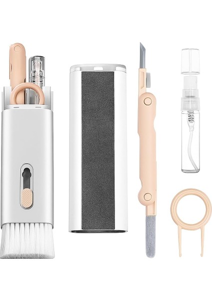 7’si 1 Arada Elektronik Temizlik Seti – Klavye, Kulaklık, Ekran, Bilgisayar ve Telefon Temizliği Için Fırçalı, Spreyli, Çok Amaçlı Kompakt Temizlik Aparatları