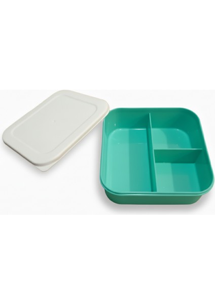 Kare 3 Bölmeli Plastik Saklama Kabı
