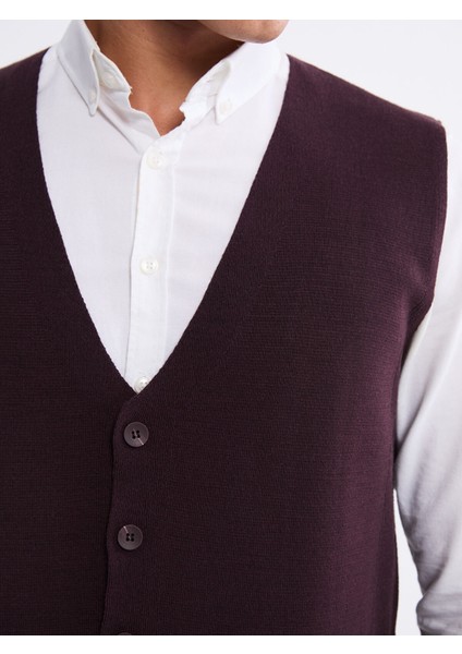 Yeni Sezon Standart Kalıp V Yaka Erkek Triko Yelek modelleri