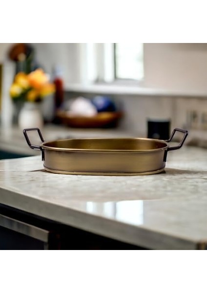 32CM Kaplama Lüks Galvaniz Metal Oval Tepsi Zarafet ve Dayanıklılığı Buluşturuyor modelleri