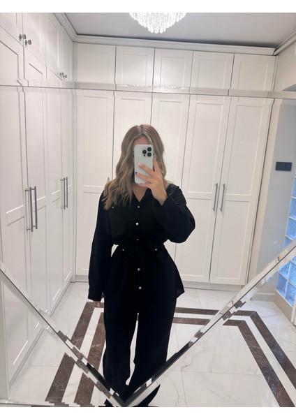 Uzun Kollu Keten Takım - Siyah fiyatları