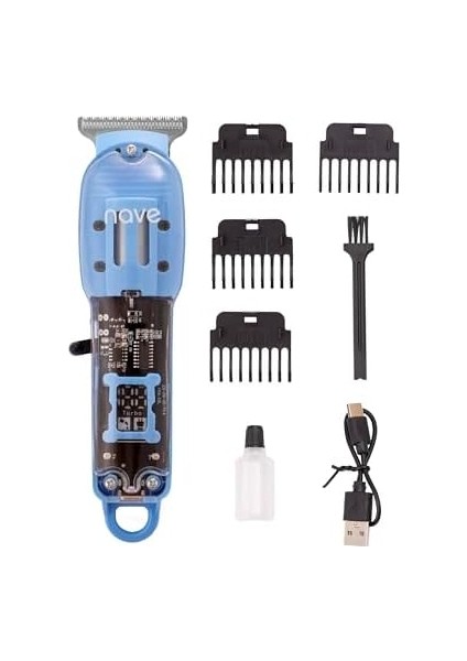 Nave Erkekler Için Şarj Edilebilir Sakal ve Saç Kesme Makinesi - LED Ekranlı Akülü Bakım Seti, Sessiz Çalışma ve Hassas Kesim, (Mavi) modelleri